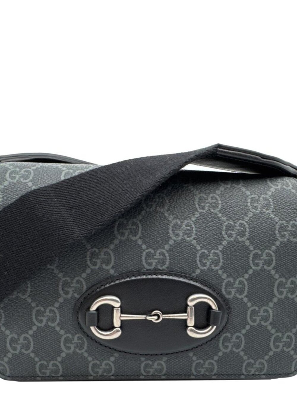 Gucci Horsebit 1955 Mini GG Supreme Canvas Crossbody Bag Black